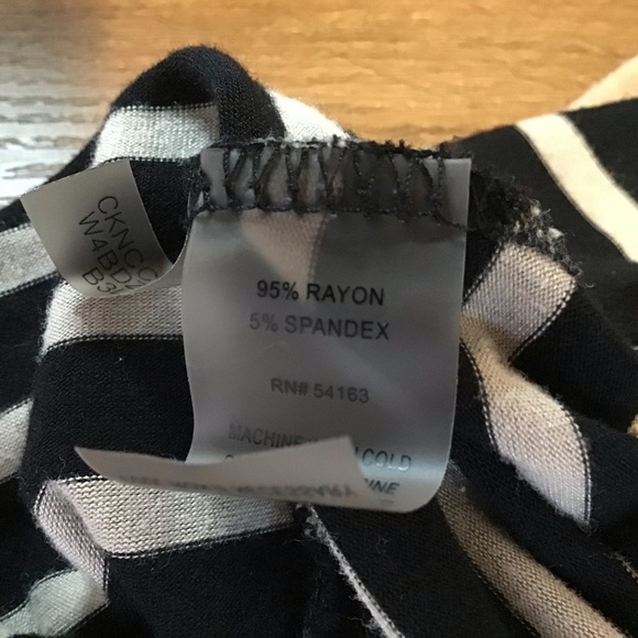 CALVIN Klein Dress Size 3X Maxi Tank Striped Sleeveless Black Cream Sun Dress - Picture 7 of 8